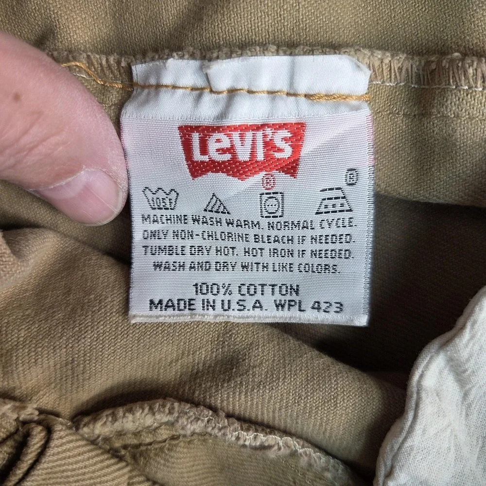 Vintage Levis 501‎ Jeans Mens 34x36 (Fits 29x27) Tan Made in USA Y2K Stains